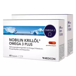 NOBILIN Krill Oil Omega-3 Plus -kapselit, 2X60 kpl