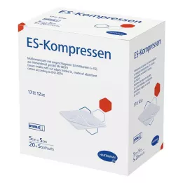 ES-KOMPRESSEN steriili 5x5 cm 12 kpl, 20x5 kpl