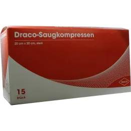 Imukompressiot steriilit 20x20cm Draco, 15 kpl