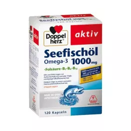 DOPPELHERZ Merikalaöljy Omega-3 1 000 mg + Fols.Caps., 120 kpl