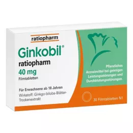 GINKOBIL-ratiopharm 40 mg kalvopäällysteiset tabletit, 30 kpl