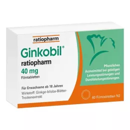 GINKOBIL-ratiopharm 40 mg kalvopäällysteiset tabletit, 60 kpl