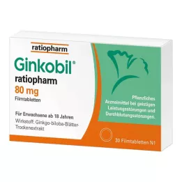GINKOBIL-ratiopharm 80 mg kalvopäällysteiset tabletit, 30 kpl