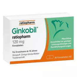 GINKOBIL-ratiopharm 120 mg kalvopäällysteiset tabletit, 60 kpl