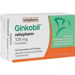 Ginkobil-ratiopharm 120 mg kalvopäällystetyt tabletit, 120 kpl