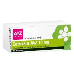 CETIRIZIN AbZ 10 mg kalvopäällysteiset tabletit, 20 kpl