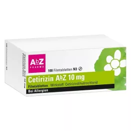 CETIRIZIN AbZ 10 mg kalvopäällysteiset tabletit, 100 kpl