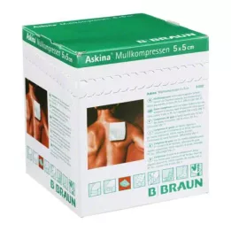 ASKINA sideharsopakkaukset 5x5 cm steriilit 8-kerroksiset, 25x2 kpl