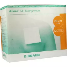 ASKINA sideharsopakkaukset 10x20 cm ei-steriilit 12-kerroksiset, 100 kpl
