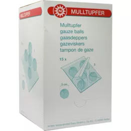 MULLTUPFER Pflaum -siteerinen steriili, 15x5 kpl