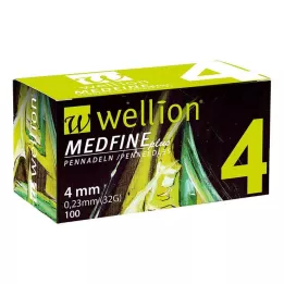 WELLION MEDFINE plus kynäneulat 4 mm, 100 kpl