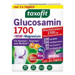 Taxofit Glukosamiini 1700 + MSM + Magnesiumtikut, 20X4 g