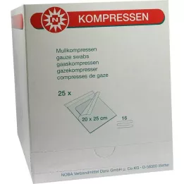 MULLKOMPRESSEN 20x25 cm steriili 16-kertainen, 25 kpl