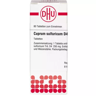 CUPRUM SULFURICUM D 4 tablettit, 80 kpl