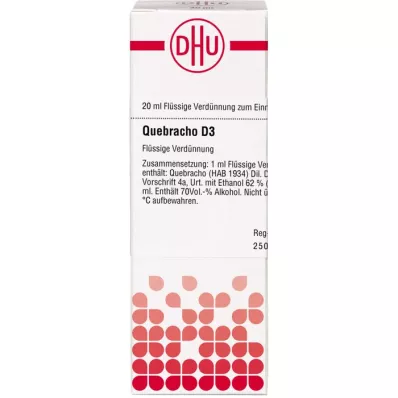 QUEBRACHO D 3 Laimennus, 20 ml QUEBRACHO D 3 Laimennus, 20 ml