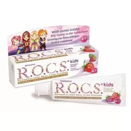 ROCS Lapset Vadelma + mansikka hammastahna, 45 g