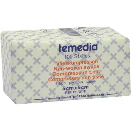 VLIESKOMPRESSEN 5x5 cm ei-steriili 4-kerroksinen, 100 kpl