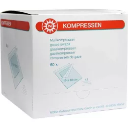 MULLKOMPRESSEN 10x10 cm steriili 12-suuntainen, 60 kpl