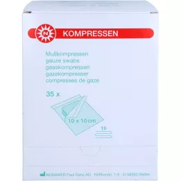 MULLKOMPRESSEN 10x10 cm steriili 16-suuntainen, 35x2 kpl