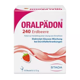 ORALPÄDON 240 Strawberry Btl. jauhe, 10 kpl