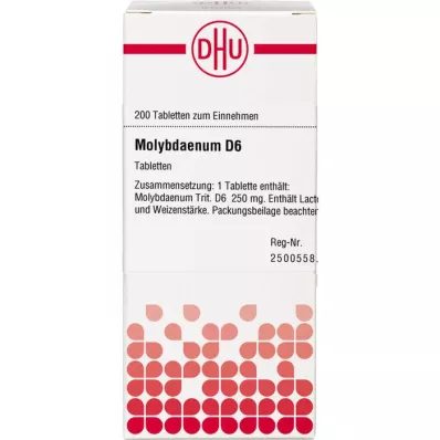 MOLYBDAENUM D 6 tablettia, 200 kpl MOLYBDAENUM D 6 tablettia, 200 kpl