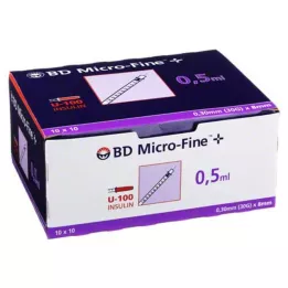 BD MICRO-FINE+ Insuliiniruisku 0,5 ml U100 8 mm, 100X0,5 ml