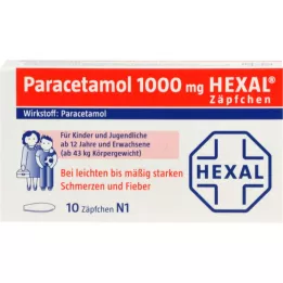 Paracetamol 1000 heksaali peräpuikkoja, 10 kpl