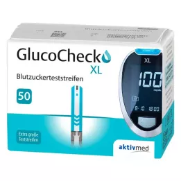 GLUCOCHECK XL Verensokerin testiliuskat, 50 kpl