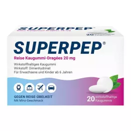 SUPERPEP Travel Chewing Gum Dragees 20 mg, 20 kpl