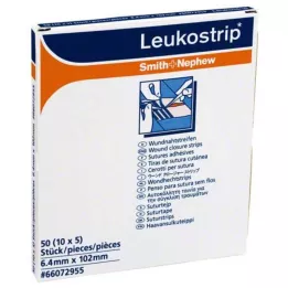 LEUKOSTRIP Haavansulkunauhat 6,4x102 mm, 10x5 kpl