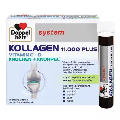 DOPPELHERZ Kollageeni 11 000 Plus -järjestelmäampullit, 30x25 ml