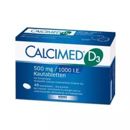 CALCIMED D3 500 mg/1000 I.E. purutabletit, 48 kpl