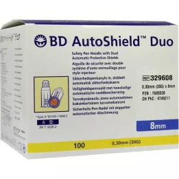 BD AUTOSHIELD Duo turvakynäneulat 8 mm, 100 kpl