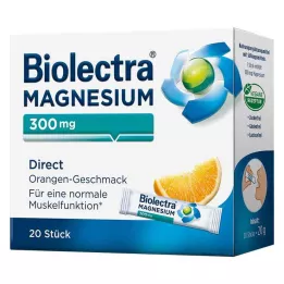 BIOLECTRA Magnesium 300 mg Direct Orange Sticks, 20 kpl