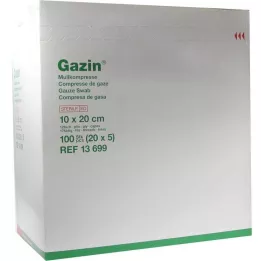 GAZIN sideharsokomp.10x20 cm steriili 12-kerroksinen erittäin suuri, 20x5 kpl