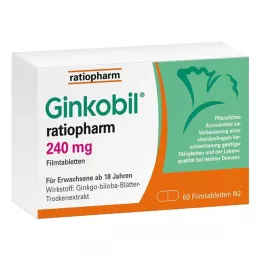 GINKOBIL-ratiopharm 240 mg kalvopäällysteiset tabletit, 60 kpl