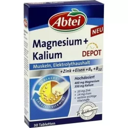 Abtei Magnesium + kaliumvarasto tabletit, 30 kpl