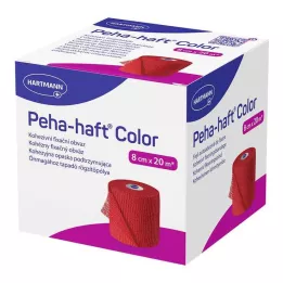 PEHA-HAFT Värikiinnitysteippi lateksiton 8 cm x 20 m punainen, 1 kpl