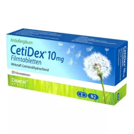 CETIDEX 10 mg kalvopäällysteiset tabletit, 50 kpl