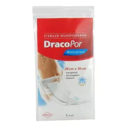 DRACOPOR vedenpitävä haavasidos 10x20 cm steriili, 5 kpl