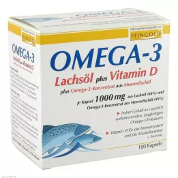 OMEGA-3 LACHSÖL plus Vit.D plus Omega-3 Conc kapselit, 100 kpl