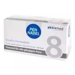 PEN-NADELN Yleiskäyttöinen 8 kanyyliä 0,26x8 mm, 100 kpl