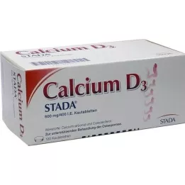 CALCIUM D3 STADA 600 mg/400, ts. Pureskeltavat tabletit, 120 kpl