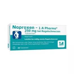 NAPROXEN-1A Pharma 250 mg kuukautiskiputabletit, 20 kpl
