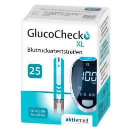 GlucoCheck XL verensokeritestiliuskat, 25 kpl