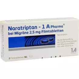 NARATRIPTAN-1A Pharma migreeniin 2,5 mg kalvotabletit, 2 kpl