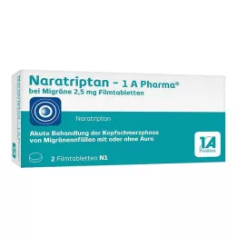 NARATRIPTAN-1A Pharma for Migreen 2,5 mg kalvopäällysteiset tabletit, 2 kpl