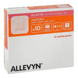 Allevyn Gentle Border Lite 5x5 cm vaahtoside, 10 kpl
