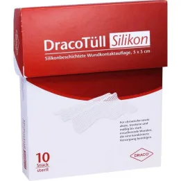 Dracotull Sil.5x5 cm silikoninkestävä haavanhallinta.Painos, 10 kpl