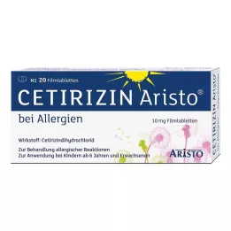 CETIRIZIN Aristo allergikoille 10 mg kalvopäällysteiset tabletit, 20 kpl